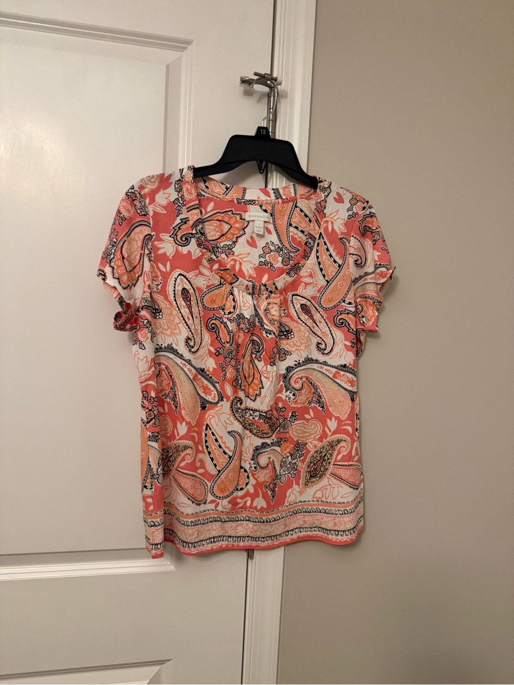 Charter Club Coral Paisley Scoop-Neck Blouse